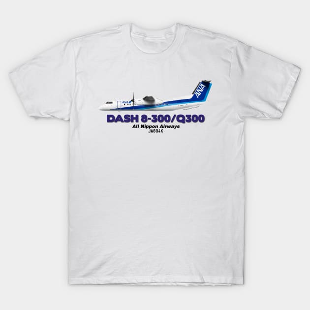 DeHavilland Canada Dash 8-300/Q300 - All Nippon Airways T-Shirt by TheArtofFlying